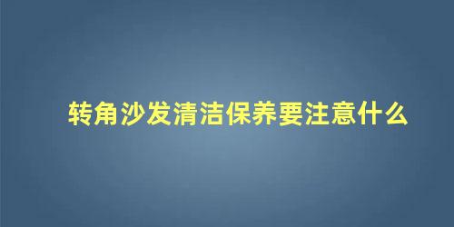 转角沙发清洁保养要注意什么